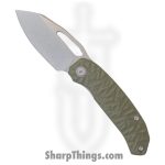 TacKnives - TACKBS2604 - Magnificient Beast - Folding Knife - 14C28N Stonewash Modified Sheepsfoot - G10 - OD Green