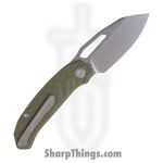TacKnives - TACKBS2604 - Magnificient Beast - Folding Knife - 14C28N Stonewash Modified Sheepsfoot - G10 - OD Green - Image 2