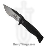 WithArmour - WA-039BK - Torpedo - Assisted Open Knife - 440C SS Stonewash Clip Point/Recurve - G10 - Black