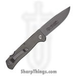 WithArmour - WA-092SW - Stones - Folding Knife - D2 Blasted Drop Point - Titanium - Grey - Image 2