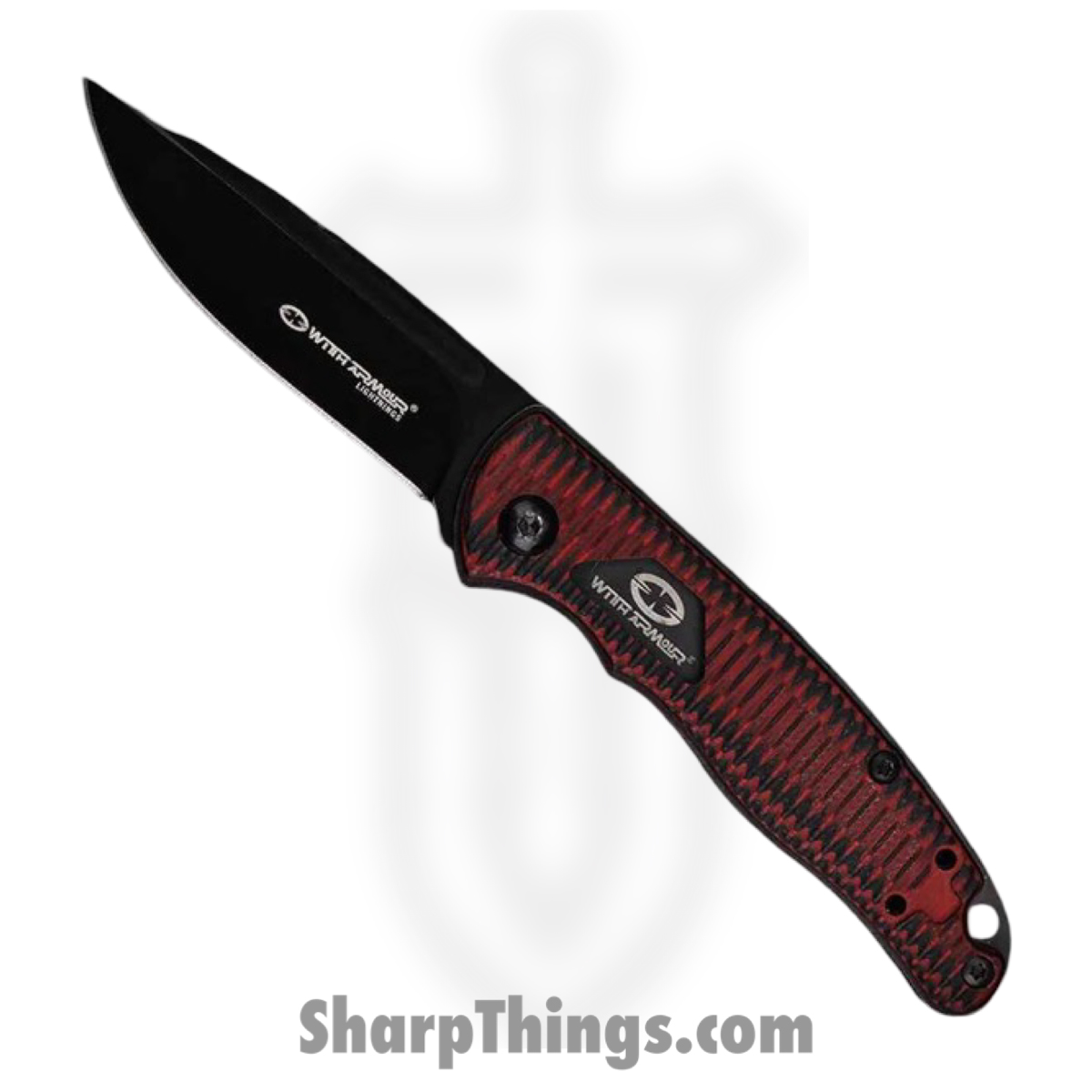 WA-095RG_1.jpg WithArmour - WA-095RG - Coral - Folding Knife - D2 Coated Drop Point - G10 - Red Black - Image 1