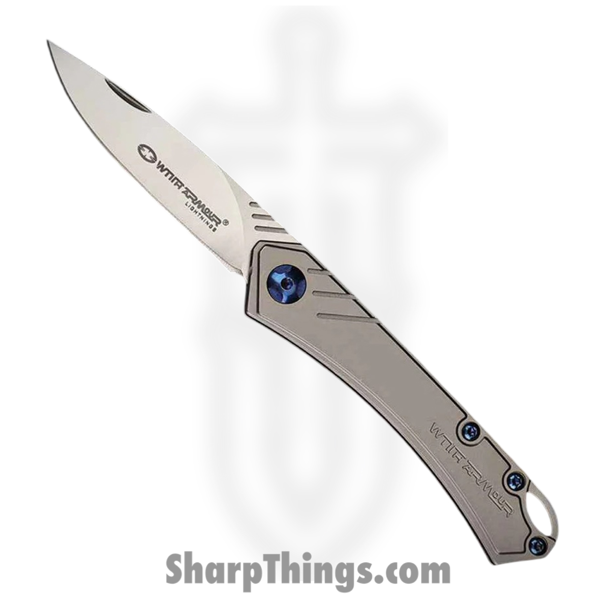 WA-096TG_1.jpg WithArmour - WA-096TG - Elise - Folding Knife - D2 Satin Drop Point - Titanium - Grey - Image 1