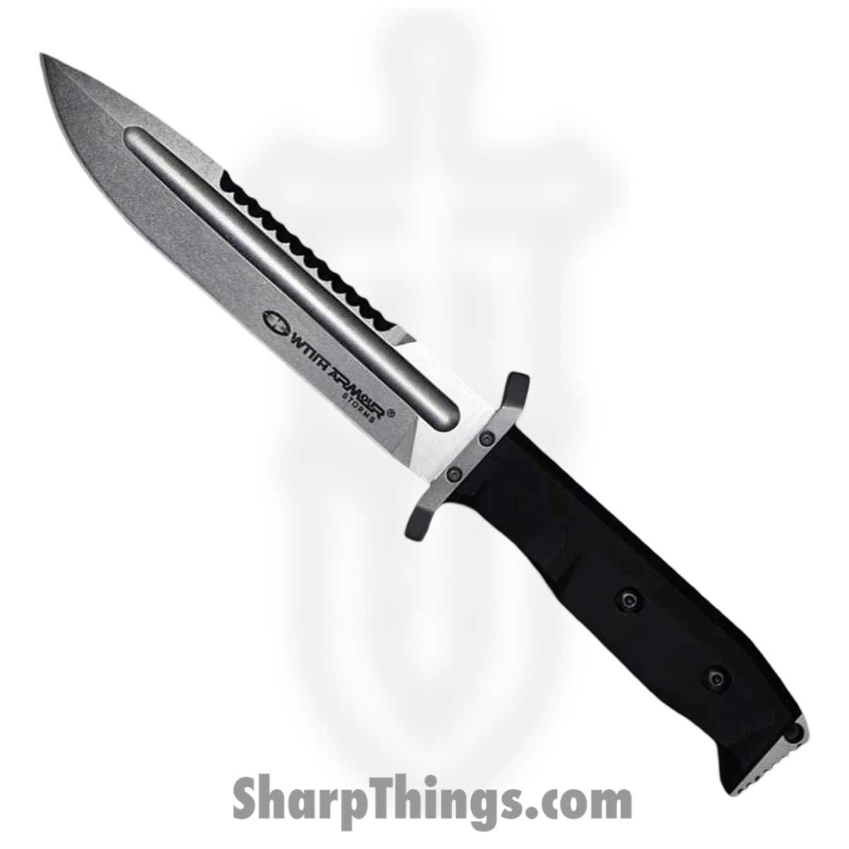 WA-099BKD2_1.jpg WithArmour - WA-099BKD2 - Expendable - Fixed Blade Knife - D2 Stonewash Spear Point - Micarta G10 - Black Red - Image 1