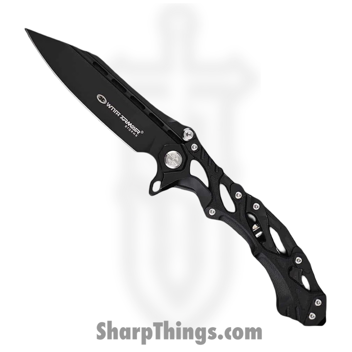 WA-102BK_1.jpg WithArmour - WA-102BK - Alien - Folding Knife - D2 Coated Reverse Tanto - 420J2 G10 - Black - Image 1