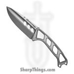 WithArmour - WA-105ST - Stout - Fixed Blade Knife - WASTEEL Stonewash Clip Point - WASTEEL - Silver