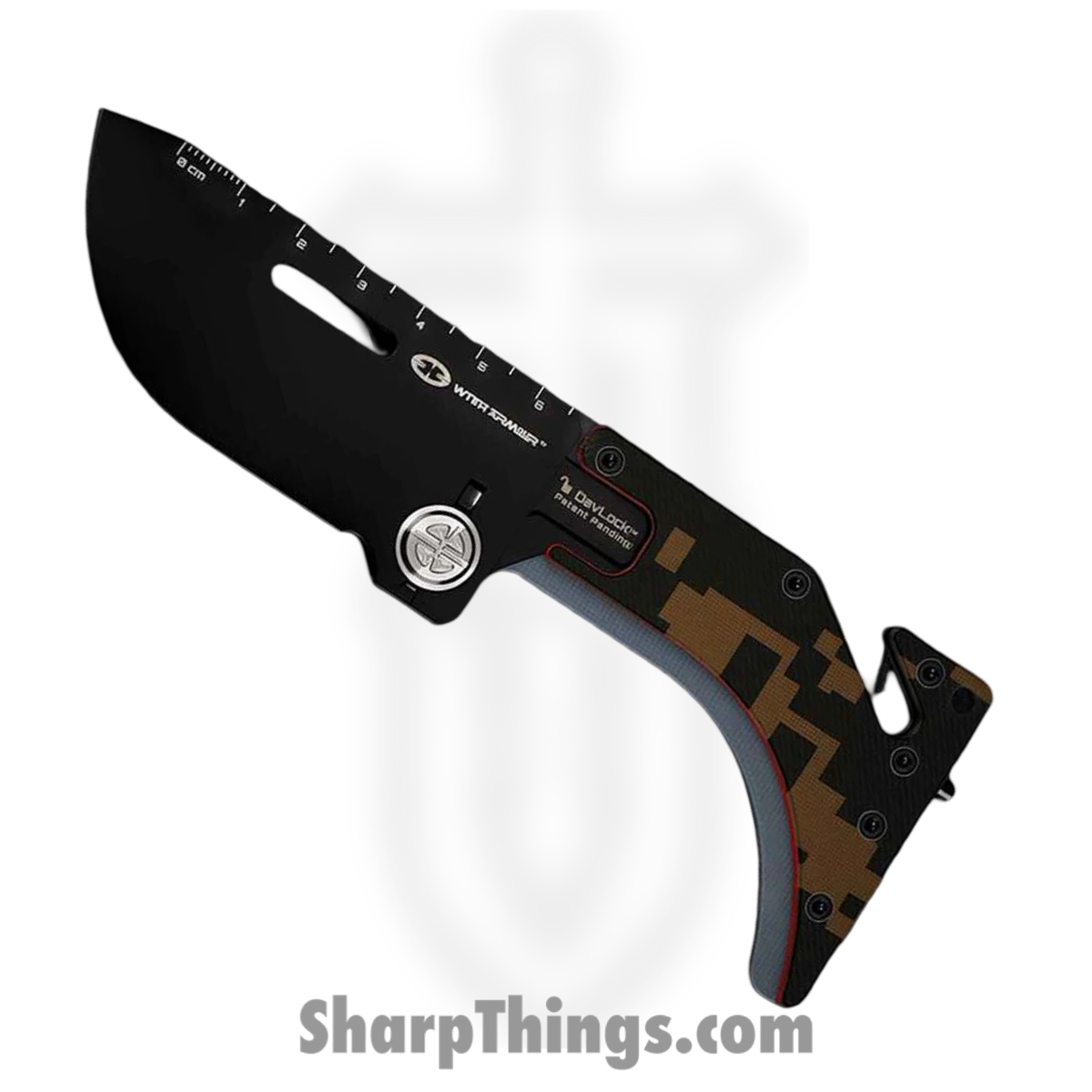 WA-2418-CM_1.jpg WithArmour - WA-2418-CM - UltraThin DAV™ Lock Card - Folding Knife - 14C28N Coated Drop Point - G10 - Red Brown Green - Image 1