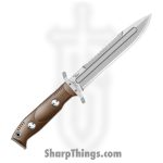 WithArmour - WA099L-TN - StormL - Fixed Blade Knife - WASTEEL Stonewash Spear Point - Micarta G10 - Tan Red - Image 2