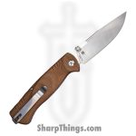 WithArmour - WA2301F-55TN - MercenaryF - Folding Knife - 12C27 Satin Drop Point - Micarta G10 - Tan Red - Image 2