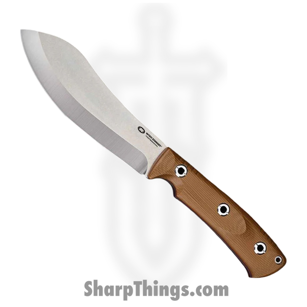 WA2306-125TN_1.jpg WithArmour - WA2306-125TN - BigMuk - Fixed Blade Knife - 1095 HC Satin Nessmuk - Micarta G10 - Tan Red - Image 1