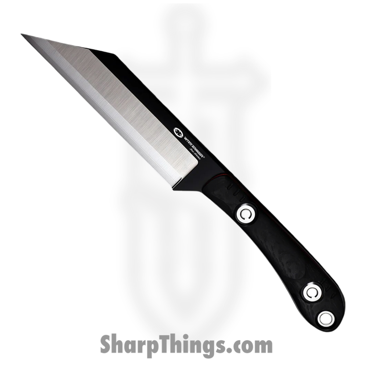 WA2412-BK_1.jpg WithArmour - WA2412-BK - VikingNeck - Fixed Blade Knife - WASTEEL Two Tone Reverse Tanto - SCFG10 - Black Red - Image 1