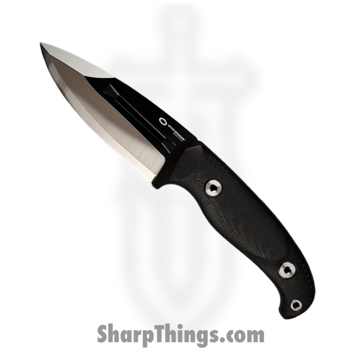 WA2417-BK_1.jpg WithArmour - WA2417-BK - FuryField - Fixed Blade Knife - WASTEEL Stonewash Spear Point - SCFG10 - Black Red - Image 1