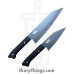 Millit Knives - MILIBS2601 - Cordova 8in and 5in Kitchen Set - Fixed Blade Knife - AEBL Stonewash Chef - G10 - Black|Ivory - Image 10