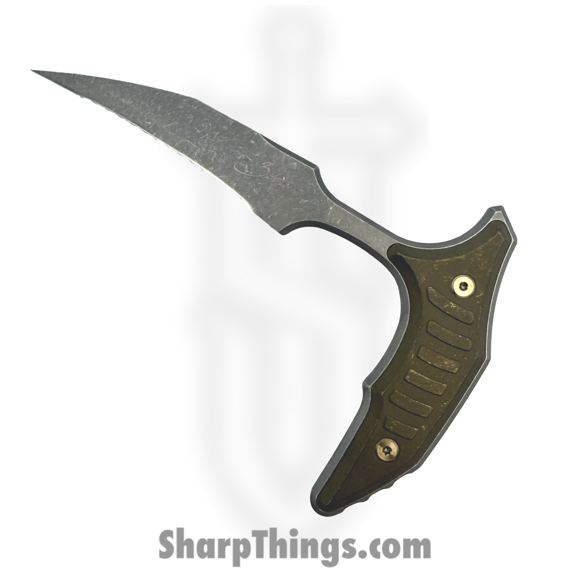218-12APMS2_1.png Microtech - 218-12APMS2 - BEE F/S - Fixed Blade Knife - M390MK Coated Wharncliffe - Titanium - Antique Bronze - Image 1