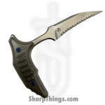 Microtech - 218-12MS3 - BEE F/S - Fixed Blade Knife - M390MK Stonewash Wharncliffe - Titanium - Bronze - Image 2