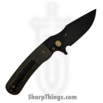 Beans Blades - BB-Jav-GC - Javelin - Folding Knife - M390 Coated Drop Point - FAT Carbon Fiber - Gold - Image 2