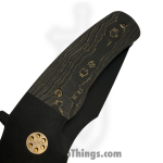 Beans Blades - BB-Jav-GC - Javelin - Folding Knife - M390 Coated Drop Point - FAT Carbon Fiber - Gold - Image 5