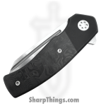 Beans Blades - BB-WarM-BD - Warrior Mini - Folding Knife - M390 Satin Tanto - Titanium - Black - Image 3