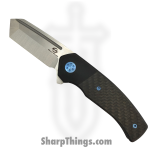 Beans Blades - BB-WarM-CF - Warrior Mini - Folding Knife - M390 Satin Tanto - Titanium - Black