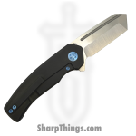 Beans Blades - BB-WarM-CF - Warrior Mini - Folding Knife - M390 Satin Tanto - Titanium - Black - Image 2