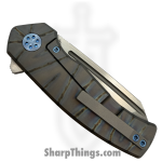Beans Blades - BB-WarM-FL - Warrior Mini - Folding Knife - M390 Satin Tanto - Titanium - Flamed - Image 5