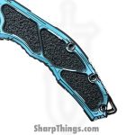 Heretic Knives - H010-CS-TQ - Medusa Manual Cel Shade - Folding Knife - CPM MagnaCut Coated Recurve - Aluminum - Turquoise - Image 10