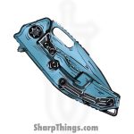 Heretic Knives - H010-CS-TQ - Medusa Manual Cel Shade - Folding Knife - CPM MagnaCut Coated Recurve - Aluminum - Turquoise - Image 4