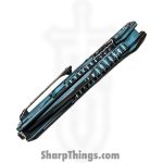 Heretic Knives - H010-CS-TQ - Medusa Manual Cel Shade - Folding Knife - CPM MagnaCut Coated Recurve - Aluminum - Turquoise - Image 6