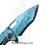 Heretic Knives - H010-CS-TQ - Medusa Manual Cel Shade - Folding Knife - CPM MagnaCut Coated Recurve - Aluminum - Turquoise - Image 7