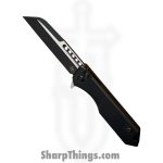 Heretic Knives - H213-10A-T - Jinn Manual - Folding Knife - CPM MagnaCut Two Tone Wharncliffe - Aluminum - Black