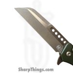 Heretic Knives - H213-7A-GRN - Jinn Manual - Folding Knife - CPM MagnaCut Bronzed Wharncliffe - Aluminum - OD Green - Image 4
