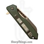 Heretic Knives - H213-7A-GRN - Jinn Manual - Folding Knife - CPM MagnaCut Bronzed Wharncliffe - Aluminum - OD Green - Image 6