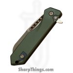 Heretic Knives - H213-7A-GRN - Jinn Manual - Folding Knife - CPM MagnaCut Bronzed Wharncliffe - Aluminum - OD Green - Image 7
