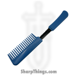VOC - HWT229D - Comb Knife - Fixed Blade Knife - Stainless Satin Dagger - Plastic - Blue - Image 3