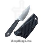 Kizer Cutlery - KI1040S8 - Mini Harpoon - Fixed Blade Knife - M390 Satin Clip Point - Carbon Fiber - Black - Image 4