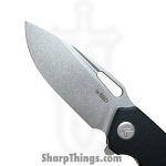 Kubey - KUB3220 - Tityus Linerlock - Folding Knife - 14C28N Stonewash Drop Pont - G10 - Black - Image 5