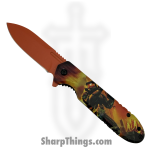 VOC - PF55F - Halo 4 - Assisted Open Knife - Stainless Coated Spear - Aluminum - Orange - Image 2