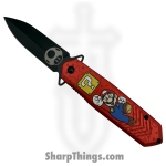 VOC - PF63G - Super Mario - Assisted Open Knife - Stainless Coated Spear - Aluminum - Red
