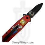 VOC - PF63G - Super Mario - Assisted Open Knife - Stainless Coated Spear - Aluminum - Red - Image 2