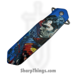VOC - PF63K - Superman - Assisted Open Knife - Stainless Coated Spear - Aluminum - Red/Blue - Image 3