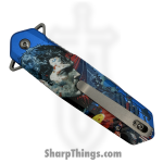VOC - PF63K - Superman - Assisted Open Knife - Stainless Coated Spear - Aluminum - Red/Blue - Image 4