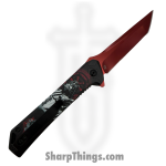VOC - PF65A - Darth Vader - Assisted Open Knife - Stainless Coated Tanto - Aluminum - Black/Red - Image 2