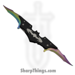 VOC - PF6RW - Batman - Assisted Open Knife - Stainless Coated Batwing - Aluminum - Black