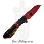 VOC - PF85J - DeadPool - Assisted Open Knife - Stainless Coated Reverse Tanto - Aluminum - Black/Red - Image 2