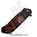 VOC - PF95XL - Freddy Krueger - Assisted Open Knife - Stainless Coated Drop Point - Aluminum - Black/Red - Image 3