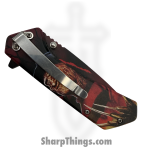 VOC - PF95XL - Freddy Krueger - Assisted Open Knife - Stainless Coated Drop Point - Aluminum - Black/Red - Image 4