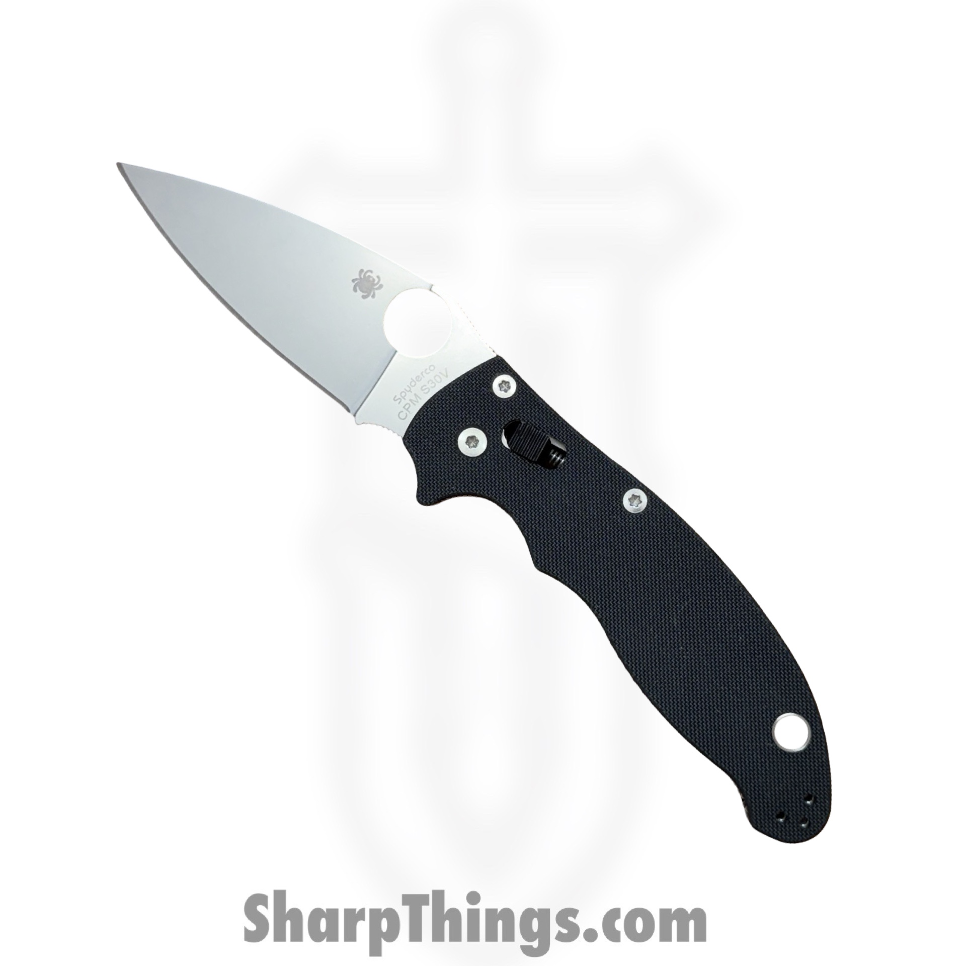 SC101GP2_1.jpg Spyderco - SC101GP2 - Manix 2 Ball Bearing Lock - Folding Knife - S30V Stonewash Drop Pont - G10 - Black - Image 1