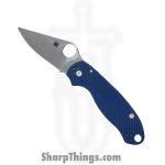 Spyderco - SC223GPCBL - Para 3 Compression Lock - Folding Knife - CPM-SPY27 Satin Drop Pont - G10 - Blue