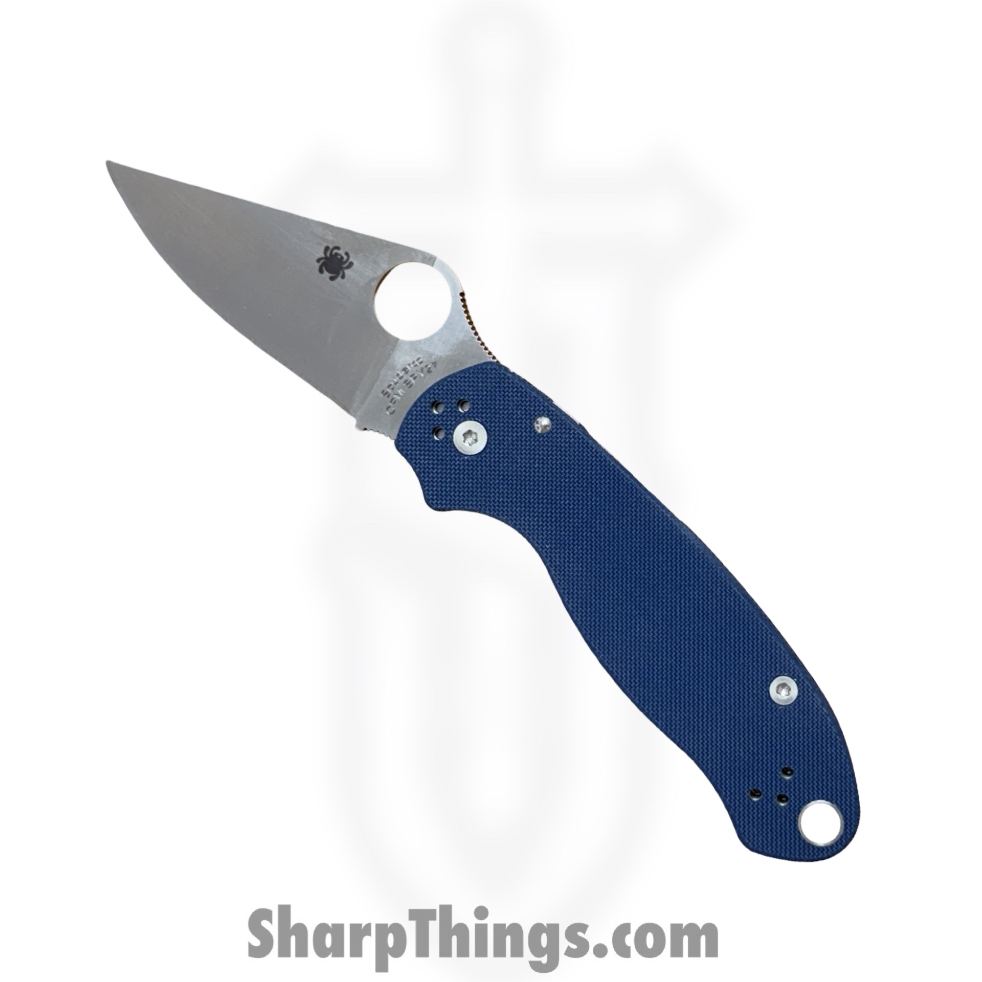 SC223GPCBL_1.jpg Spyderco - SC223GPCBL - Para 3 Compression Lock - Folding Knife - CPM-SPY27 Satin Drop Pont - G10 - Blue - Image 1