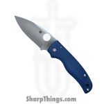 Spyderco - SC229GPCBL - Shaman Compression Lock - Folding Knife - CPM-SPY27 Satin Drop Pont - G10 - Blue