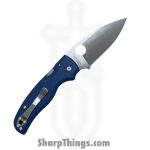 Spyderco - SC229GPCBL - Shaman Compression Lock - Folding Knife - CPM-SPY27 Satin Drop Pont - G10 - Blue - Image 2